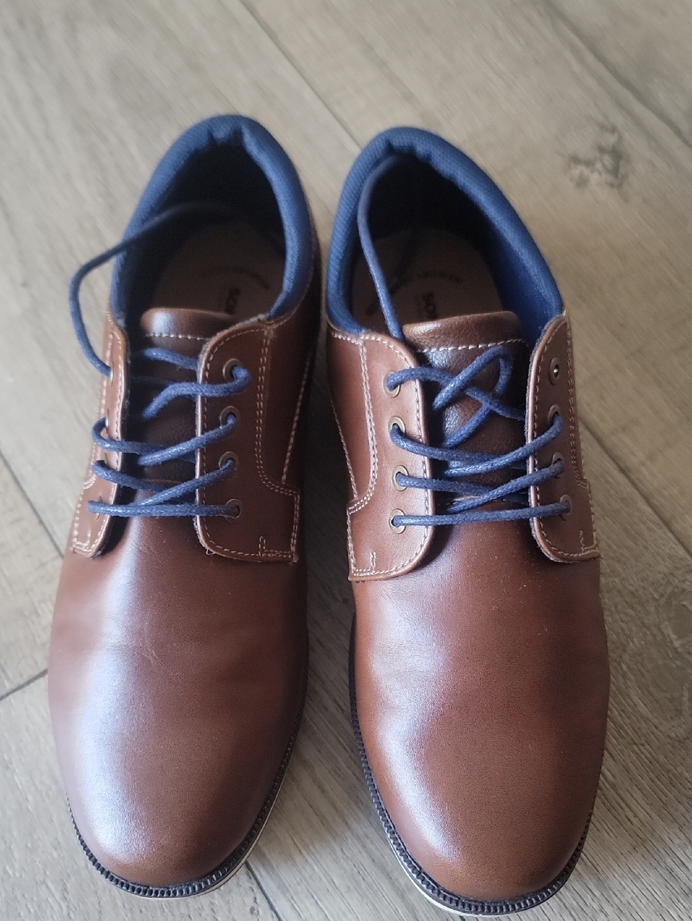 Sonoma Brown Dress Shoes with Blue Accents